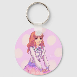 Roze Macaron Girl Sleutelhanger