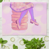 Roze Macaron Girl Theedoek (Gevouwen)