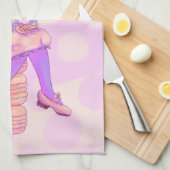 Roze Macaron Girl Theedoek (Quarter Fold)