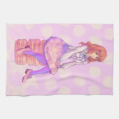 Roze Macaron Girl Theedoek (Horizontaal)