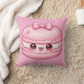 Roze Macaron Zoete Kawaii Kussen Kussenhoes (Deken)