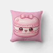 Roze Macaron Zoete Kawaii Kussen Kussenhoes (Voorkant)