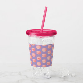 Roze Macarons Acryl Drinkbeker