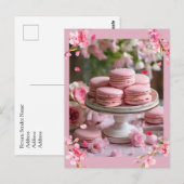  roze macarons briefkaart (Voorkant / Achterkant)