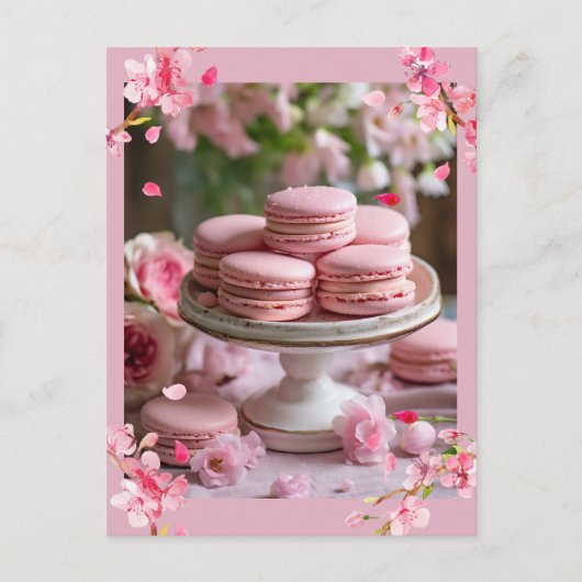  roze macarons briefkaart (Voorkant)
