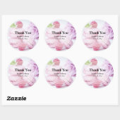 Roze Macarons en rode frambozen Weddenschap Dank j Ronde Sticker (Vel)