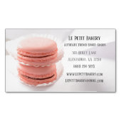 Roze Macarons Food Pastry Chef Bakkerij Baker Magnetisch Visitekaartje (Voorkant)