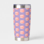 Roze Macarons Geïsoleerde Drinkbeker (Achterkant)