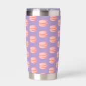 Roze Macarons Geïsoleerde Drinkbeker (Voorkant)