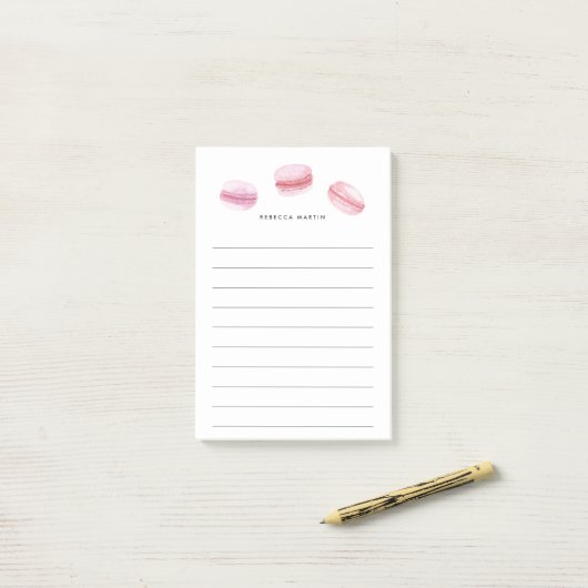 Roze Macarons | Gepersonaliseerde leningen Post-it® Notes (Op bureau)