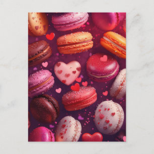 Roze Macarons Hartjes Ontwerp Valentijnsdag Kaart