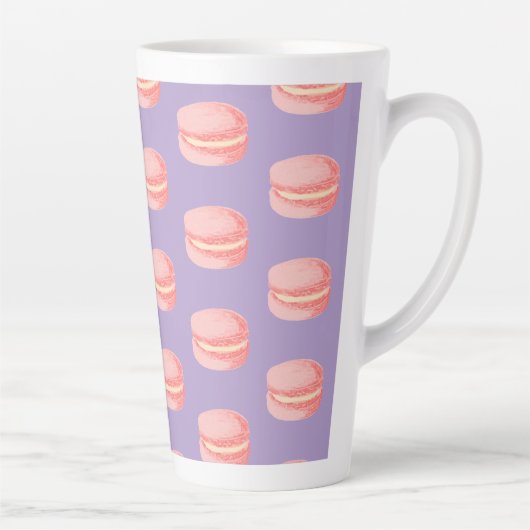 Roze Macarons Latte Mok (Rechts)