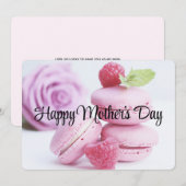 Roze Macarons Moederdag van frambozen Feestdagenkaart (Voorkant / Achterkant)