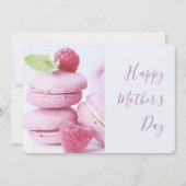Roze Macarons Moederdag van frambozen Feestdagenkaart (Voorkant)