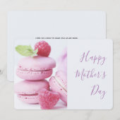 Roze Macarons Moederdag van frambozen Feestdagenkaart (Voorkant / Achterkant)