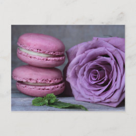 Roze Macarons Paars Roos Frans Briefkaart gebak
