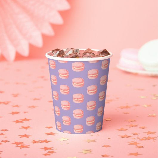 Roze Macarons Papieren Bekers (Insitu)