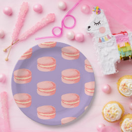Roze Macarons Papieren Bordje