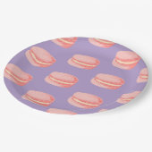 Roze Macarons Papieren Bordje (Gekanteld)