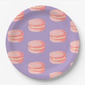 Roze Macarons Papieren Bordje (Voorkant)