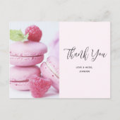 Roze Macarons & Rode Frambozen Dank Je Briefkaart (Voorkant)