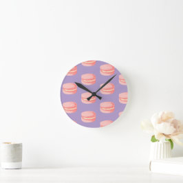 Roze Macarons Ronde Klok