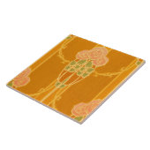  Roze Mackintosh Style Roos Cluster Patroon Tegeltje (Zijkant)