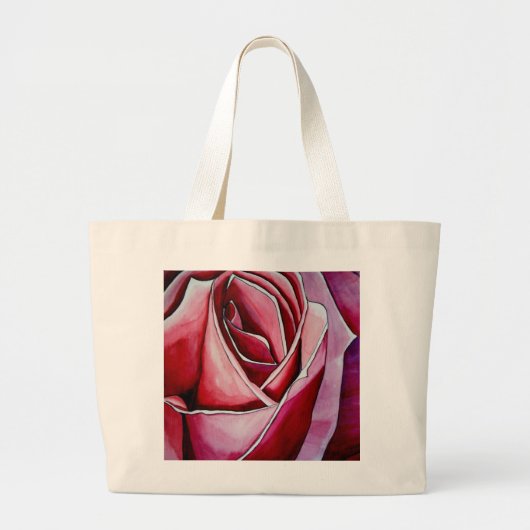 Roze Macro abstract origineel roos Grote Tote Bag (Voorkant)