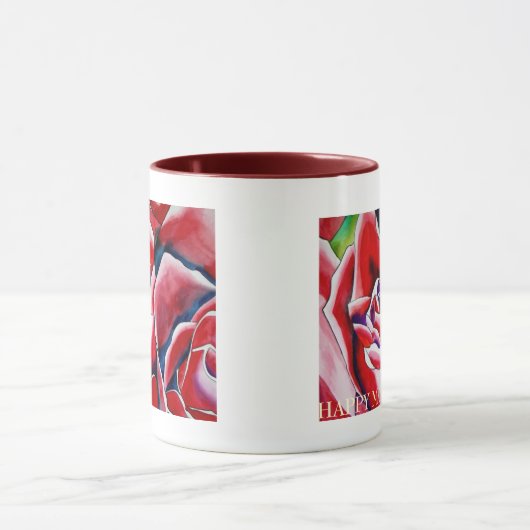 Roze macro rozen Happy Moederdag Mok (Midden)