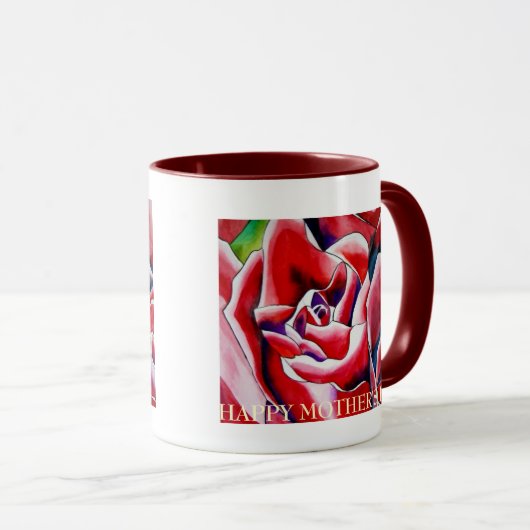 Roze macro rozen Happy Moederdag Mok (Voorkant rechts)