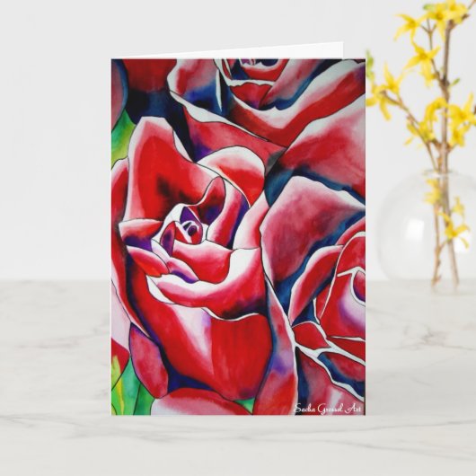 Roze macro rozen Moederdag kaart met gedicht (Gele Bloem)