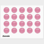 Roze 'Made With Love' Voedsel Cadeau Ronde Sticker (Vel)