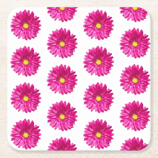 Roze Madelief Bloemenserviettenringen Kartonnen Onderzetters (Voorkant)