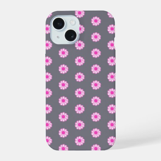 Roze Madelief Illustratie iPhone 15 Case (Achterkant)