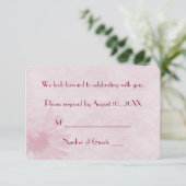 Roze Madelief RSVP Kaart (Staand voorkant)