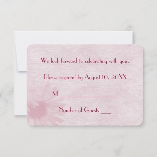 Roze Madelief RSVP Kaart (Voorkant)