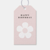 Roze Madelief Verjaardag Cadeaulabel (Voorkant)