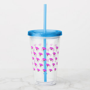 Roze Madeliefje  Acryl Drinkbeker
