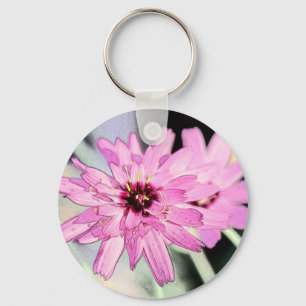 Roze madeliefje bloem. Bloem foto kunst. Sleutelhanger