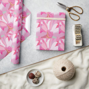 Roze Madeliefje Bloem Bloemstuk Cadeaupapier