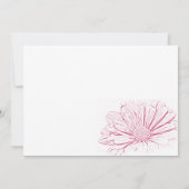 Roze Madeliefje Bloem Effect Post Bruiloft Brunch Kaart (Achterkant)