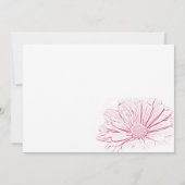 Roze Madeliefje Bloem Effect Post Trouw Brunch Kaart (Achterkant)