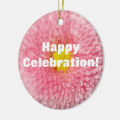 Roze Madeliefje Bloem Foto Ornament (Links)