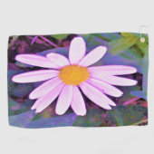 Roze Madeliefje Bloem Golfhanddoek (Horizontaal)