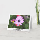 Roze madeliefje bloem kaart (Achterkant)