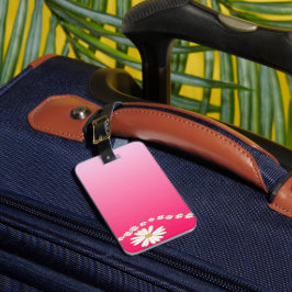 Roze Madeliefje Bloemengradiënt Reis Esthetisch Bagagelabel