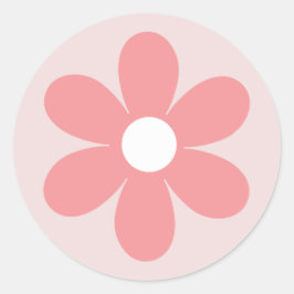 roze madeliefje boho bloemige verjaardag ronde sticker