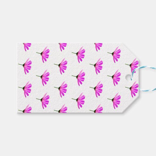 Roze Madeliefje Cadeaulabel (Voorkant (Horizontaal))