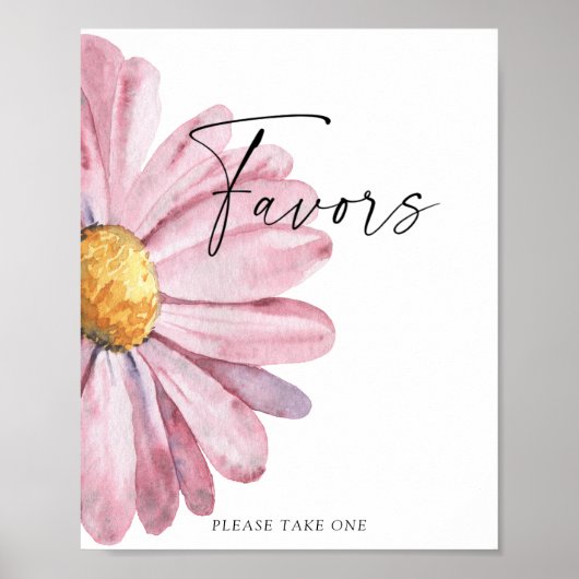 Roze madeliefje Favorieten Poster (Voorkant)