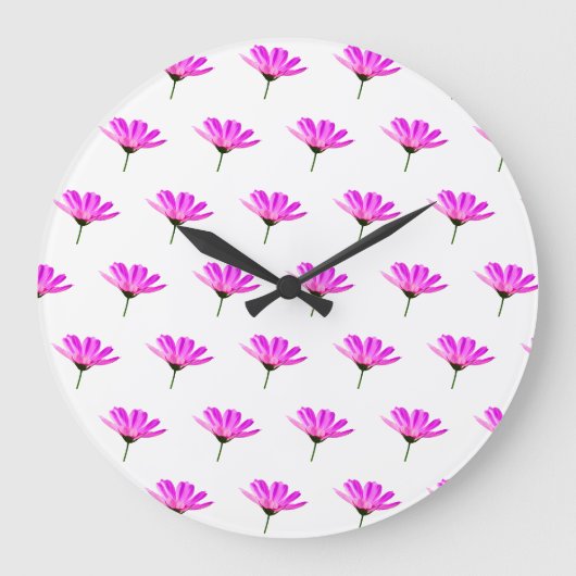 Roze Madeliefje Grote Klok (Voorkant)